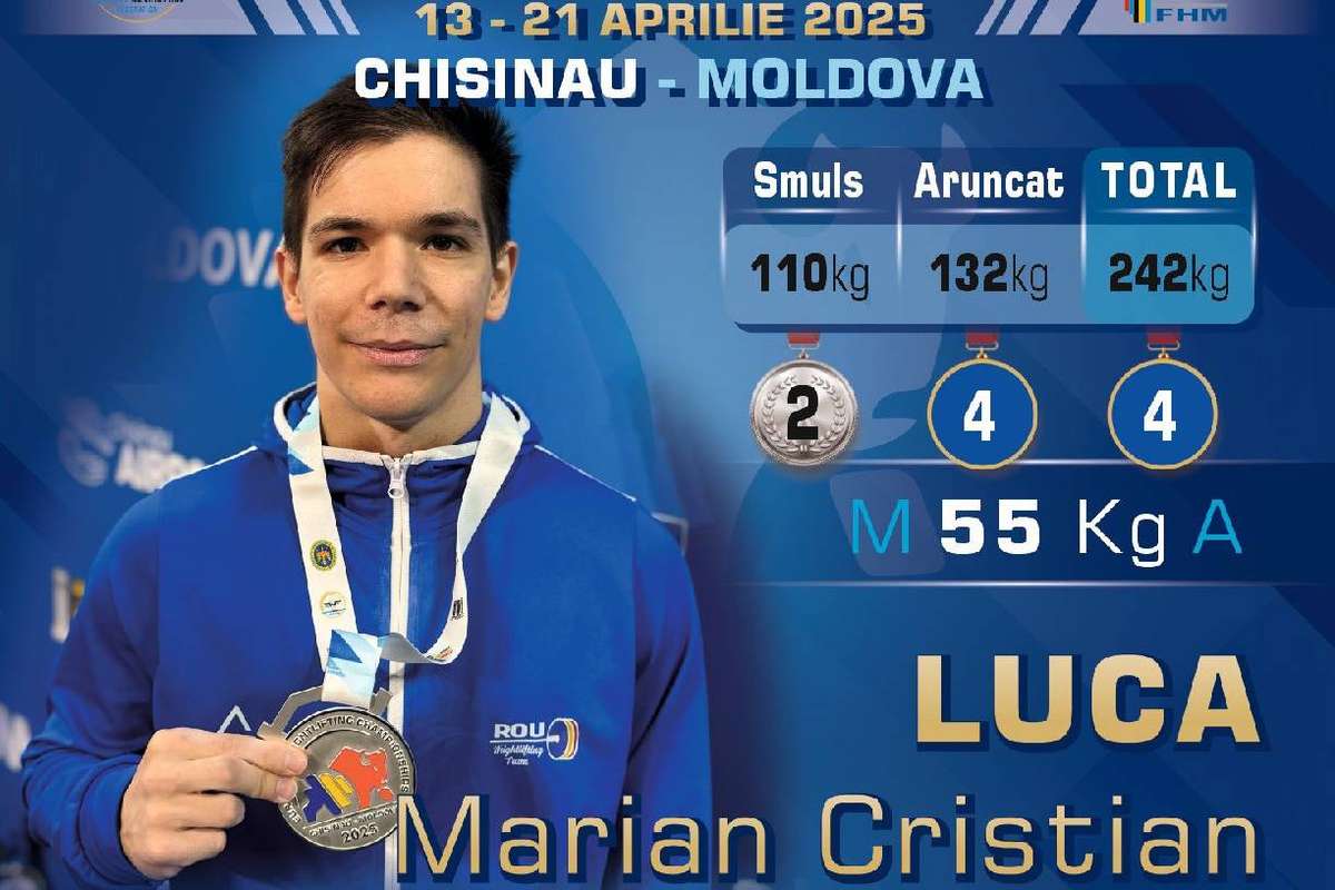 Cristian Luca argint la Europenele de haltere Chisinau