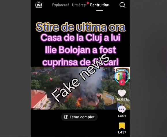 Stiri false despre casa lui Bolojan din Cluj care arde
