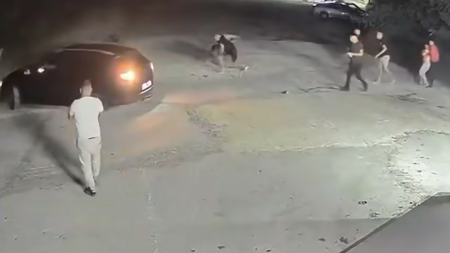 VIDEO Un ardelean loveste tineri intentionat in fata clubului