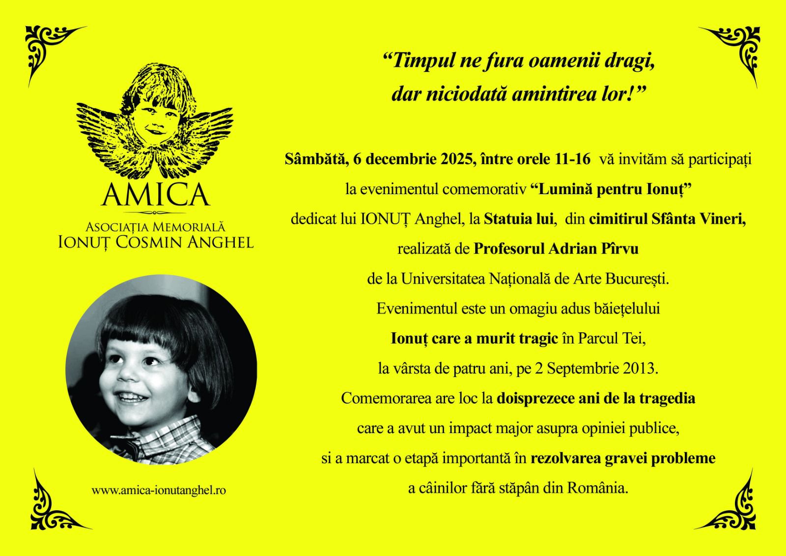 Comemorare pentru Ionut Anghel baietel mort in atacul cainilor