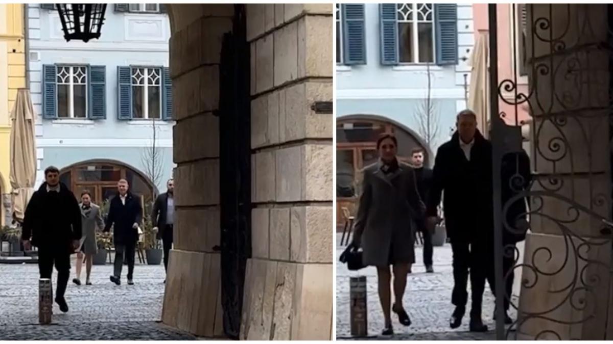 Aparitia rara a lui Klaus Iohannis si a sotiei sale la slujba de Florii de la biserica din Sibiu