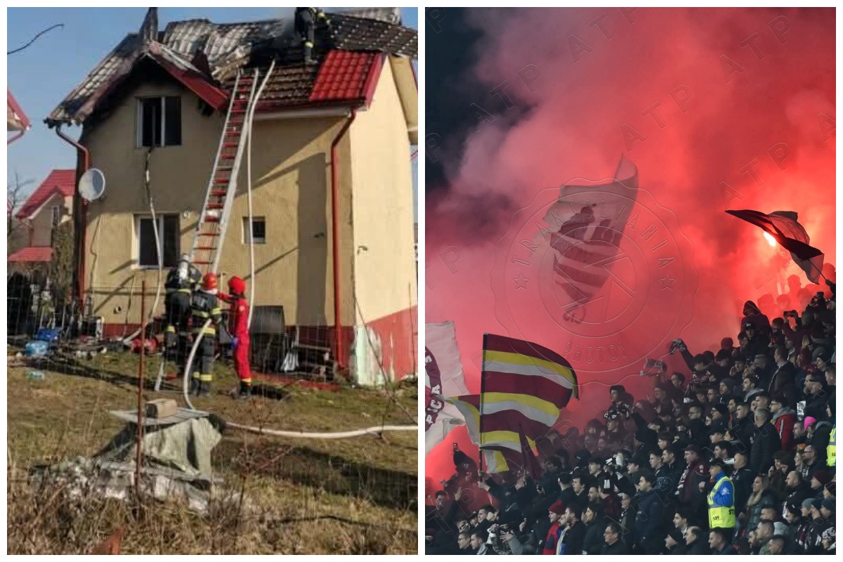 Suporterii CFR Cluj se mobilizeaza pentru a sprijini un fan al echipei al carui camin a fost distrus de incendiu FOTO