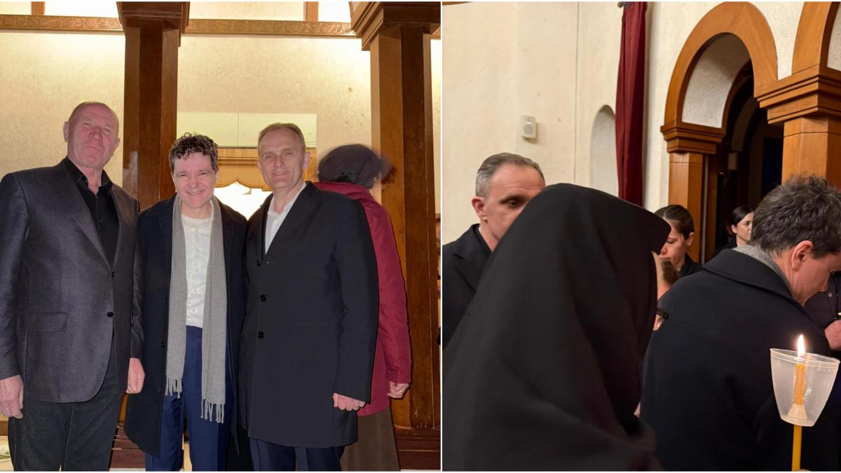 Nicusar Dan aparitie surpriza la manastirea Cornu in Vinerea Mare Presedintele CJ Prahova Fara