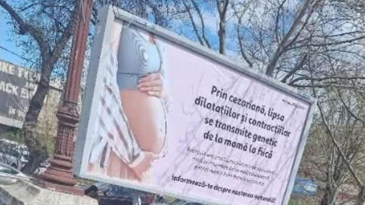 Panouri cu informatii false despre cezariana in Bucuresti USR doreste ca reclamele cu sfaturi