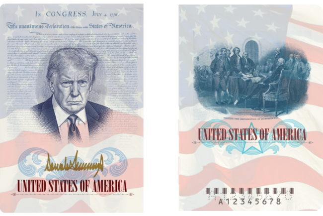 Statele Unite vor emite pasapoarte cu fotografia lui Trump pentru a sarbatori cea de a 250 a aniversare
