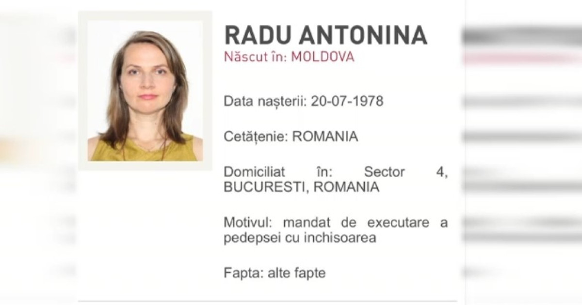 Ce se intampla cu Antonina Radu condamnata in dosarul Colectiv si fuga in Republik Moldova Anuntul