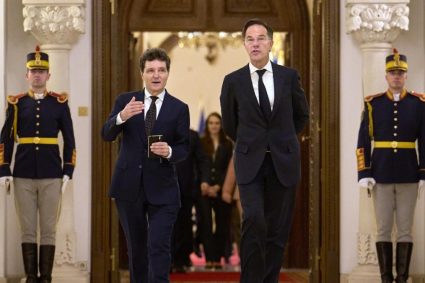 Mark Rutte și Volodimir Zelenski sosesc la București pentru summitul B9+, organizat de Nicușor Dan