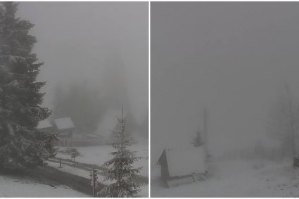 FOTO. Clujenii se confruntă cu zăpadă și în mijlocul lunii mai: „Hai afară la zăpadă… Hai! Aceasta va fi ultima pe sezonul acesta”. Imagini impresionante.