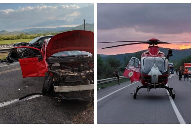 video accident grav pe e60 in poieni cluj o femeie a fost scoasa inconstienta din masina si transportata cu elicopterul smurd