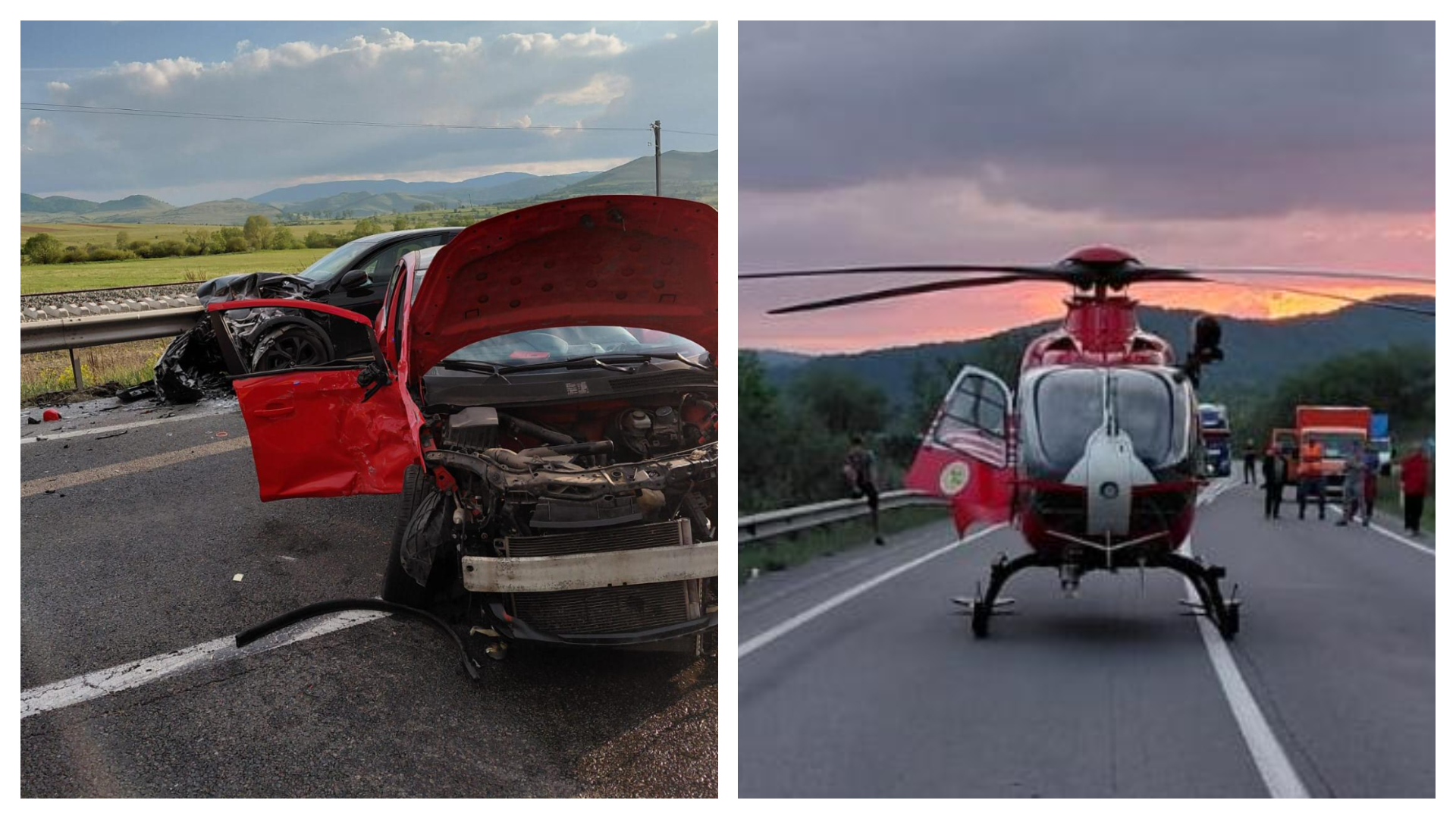 video accident grav pe e60 in poieni cluj o femeie a fost scoasa inconstienta din masina si transportata cu elicopterul smurd