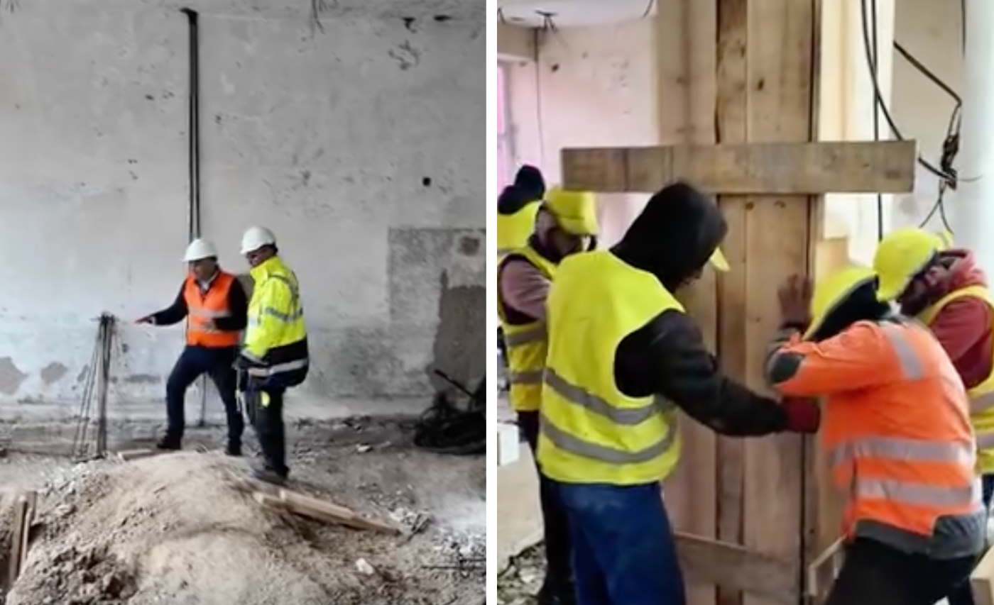 video supraetajare impozanta la o scoala din cluj fundatii forate la 9 metri structura metalica montata in etape si 1400 de metri patrati