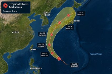 Două furtuni tropicale au lovit Japonia: un mort, răniți și inundații generate de ploile torențiale.