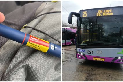 Gest remarcabil într-un autobuz din Cluj. Un călător a găsit o seringă cu insulină și a făcut tot posibilul să o restituie proprietarului: „Am sunat la 112”