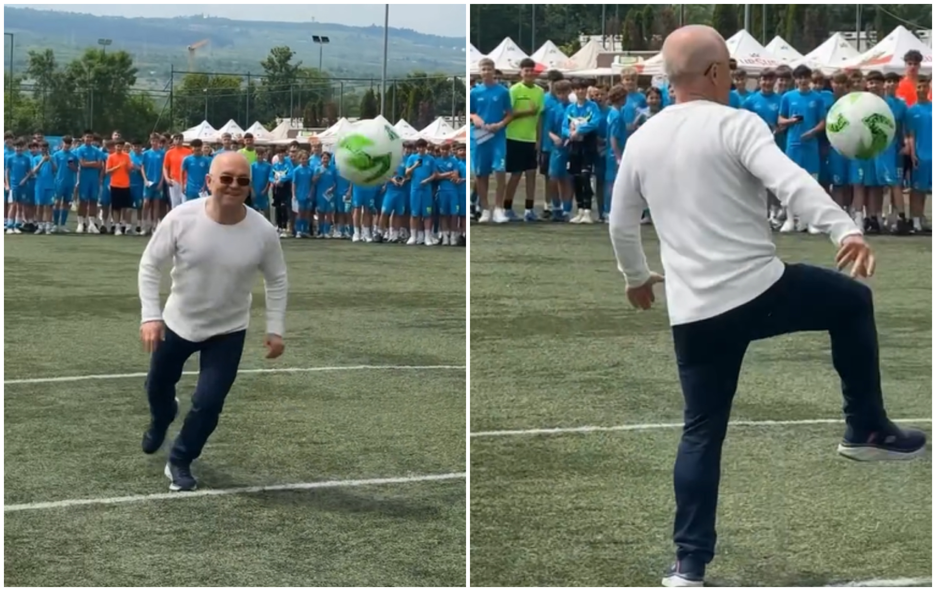 video emil boc a driblat cu mingea de fotbal ca maradona cum s a descurcat la penaltiuri pasiune pentru fotbal si incredere
