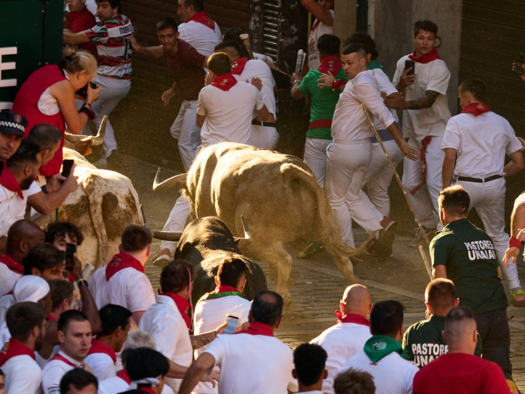 Doi spanioli au fost ranii de tauri la incheierea festivalului de la San Fermin