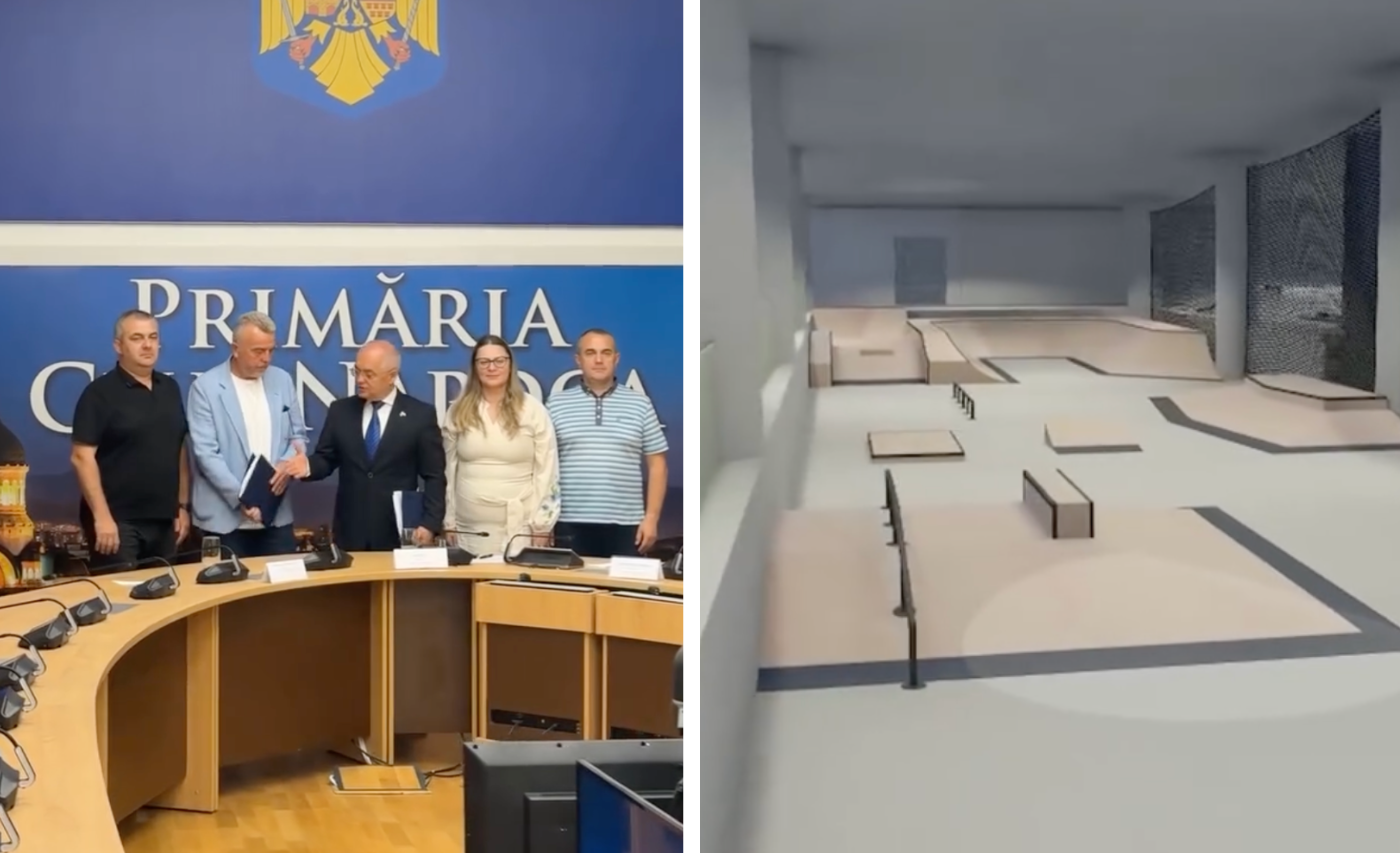 VIDEO Contractul a fost semnat Cluj Napoca va avea un skatepark acoperit de 1000 mp cu zone pentru incepatori si avansati