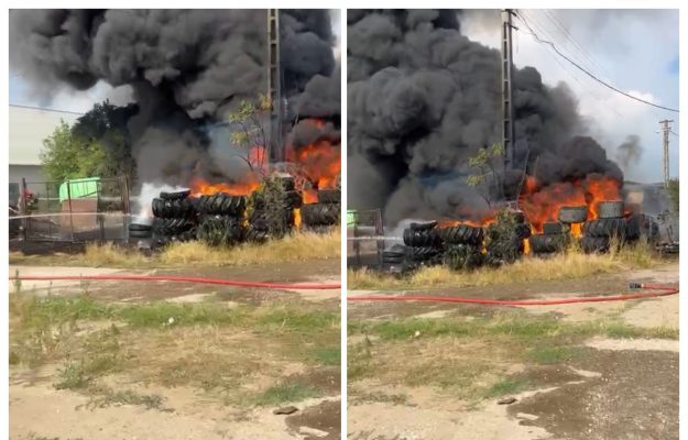 video incendiu de mari proportii in cluj o hala industriala din mihai viteazu a fost cuprinsa de flacari degajand cantitati mari de fum
