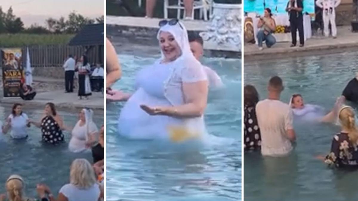 Diana Sosoaica spectacol ciudat la scoala de vara SOS A dansat imbracata in piscina pe manele
