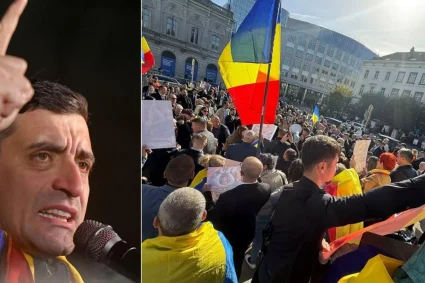 Simion acuză la Bruxelles că România e „țară bananieră sau juntă”. Protest AUR