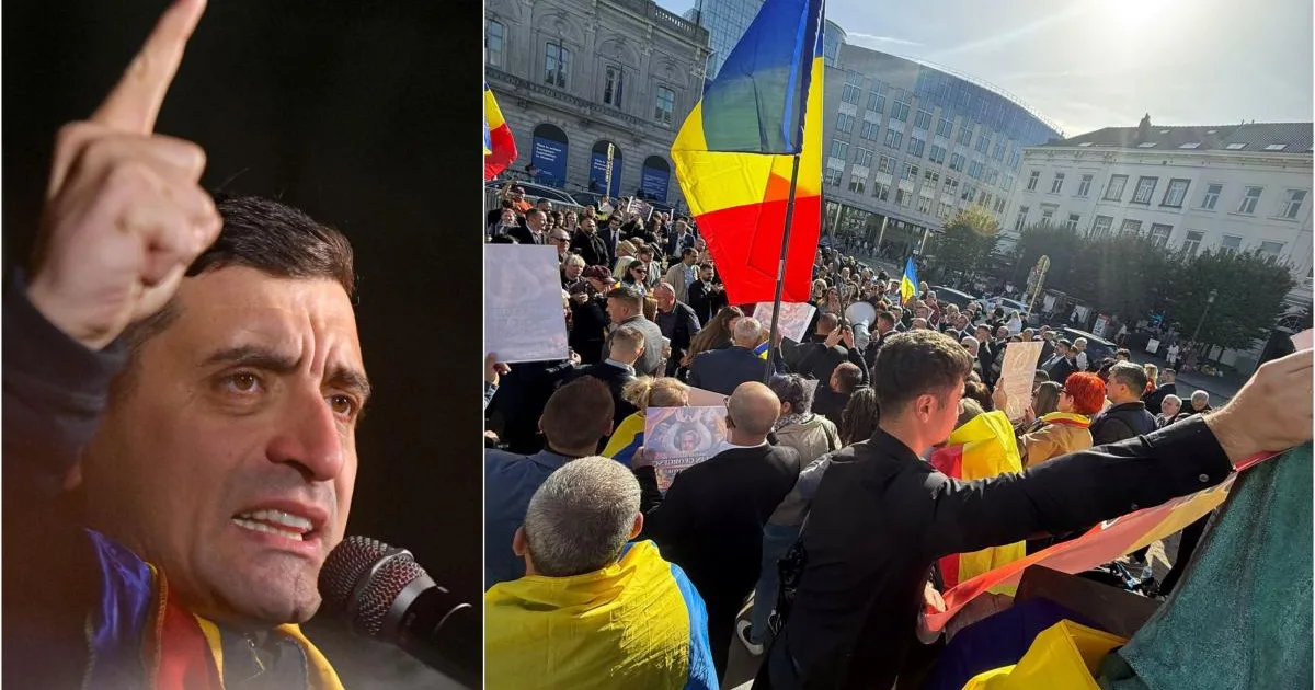 Simion acuză la Bruxelles că România e „țară bananieră sau juntă”. Protest AUR